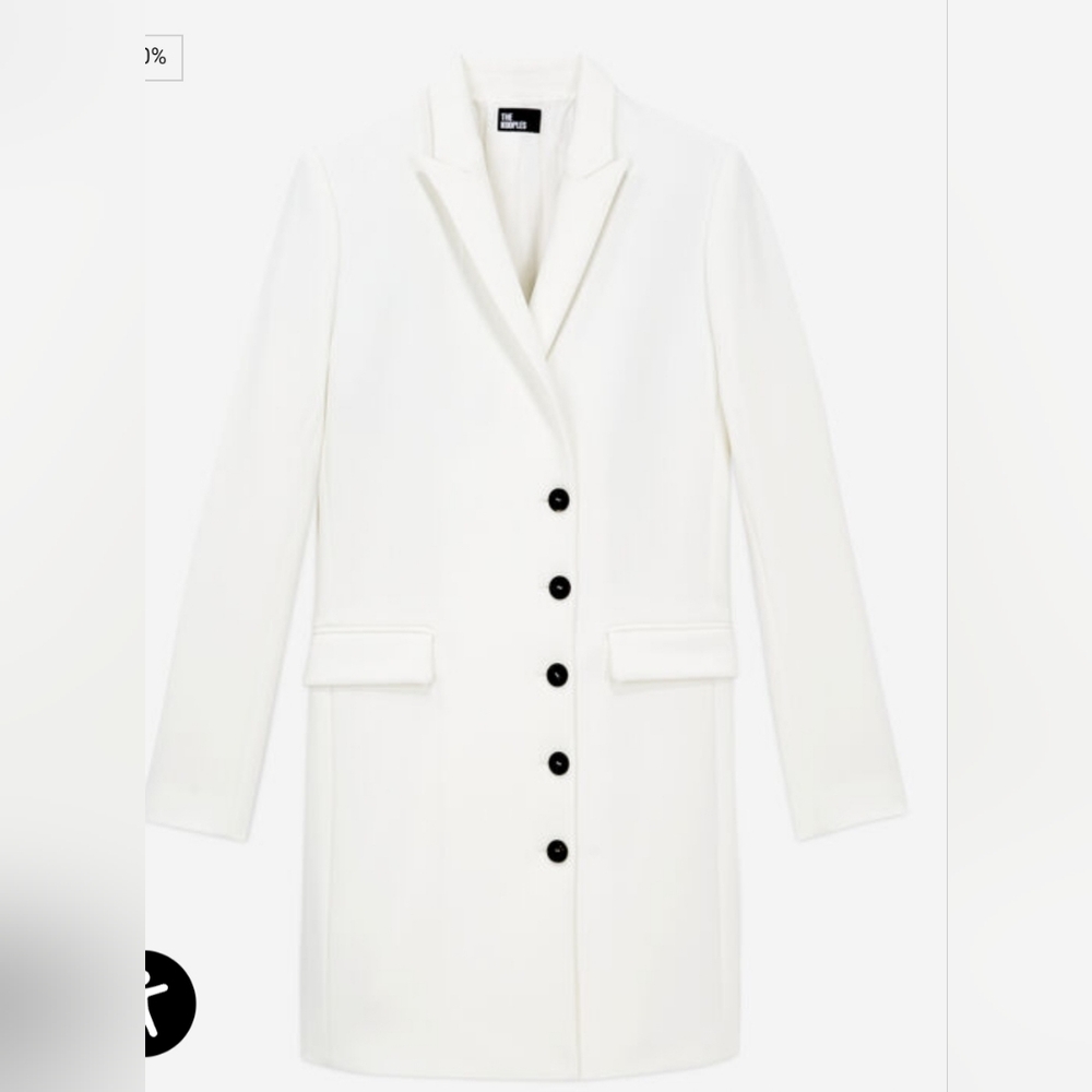 The KooplesShort White Crepe Blazer Dress